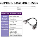 AMYSPORTS 20pcs/Pack Stainless Fishing Leaders Steel Saltwater 20inch 120lb