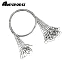 AMYSPORTS 20pcs/Pack Stainless Fishing Leaders Steel Ball Bearing Swivel Snap White Nickel