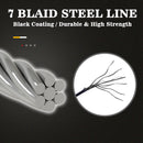 AMYSPORTS 20pcs/Pack Stainless Fishing Leaders Steel Saltwater 20inch 120lb