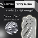 AMYSPORTS 20pcs/Pack Wire Fishing Leaders Stainless Heavy Duty Ball Bearing Swivel White Nickel
