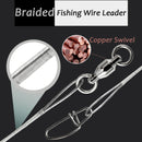 AMYSPORTS 20pcs/Pack Wire Fishing Leaders Stainless Heavy Duty Ball Bearing Swivel White Nickel