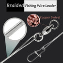 AMYSPORTS 20pcs/Pack Stainless Fishing Leaders Steel Ball Bearing Swivel Snap White Nickel