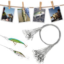 AMYSPORTS 20pcs/Pack Stainless Fishing Leaders Steel Ball Bearing Swivel Snap White Nickel
