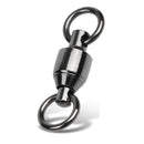 AMYSPORTS 25pcs/Pack Fishing Ball Bearing Swivels with Solid Welded Rings (Black)