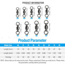 AMYSPORTS 25pcs/Pack Fishing Ball Bearing Swivels with Solid Welded Rings (Black)