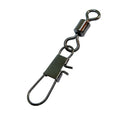 AMYSPORTS 200pcs/Pack Fishing Rolling Swivels with Interlock Snap (Black)