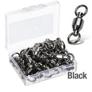 AMYSPORTS 25pcs/Pack Fishing Ball Bearing Swivels with Solid Welded Rings (Black)