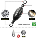 AMYSPORTS 10-20pcs/pack Saltwater Fishing Sinker with Swivel Rolling