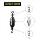 AMYSPORTS 10-20pcs/pack Saltwater Fishing Sinker with Swivel Rolling
