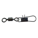 AMYSPORTS 200pcs/Pack Fishing Rolling Swivels with Interlock Snap (Black)