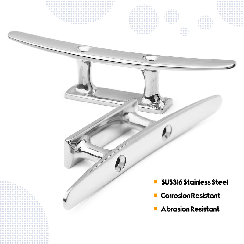 Aramox Marine Grade 316 Stainless Steel Clam Cleat - For 3-6mm Boat Ropes | Kayak & Ship Accessories