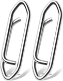 AMYSPORTS 50pcs/Pack Stainless Saltwater Fishing Rolling Clip Swivels Seafishing Snap (White)
