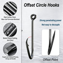 AMYSPORTS 50pcs/Pack Carbon Steel Offset Circle Hooks