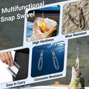 AMYSPORTS 25-50pcs/Pack High Strength Swivels Fishing Snap Clips SUS304