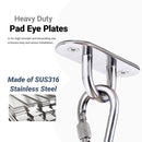 AMYSPORTS 4-6pcs Marine Hardware Pad Eye Plates