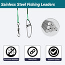 AMYSPORTS 60pcs/Pack Stainless Fishing Leaders Tackle Barrel Swivel Crosslock Snap Black Nickel