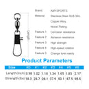 AMYSPORTS 25-50pcs/Pack Ball Bearing Lure Connector Fishing Swivels Interlock Snap (Black)