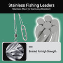 AMYSPORTS 30-50pcs/Pack High Strength Stainless Steel Fishing Leaders Rolling Swivel White Nickel