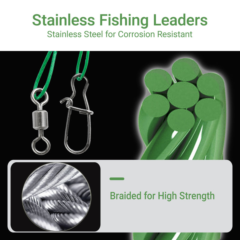 AMYSPORTS 60pcs/Pack Stainless Fishing Leaders Tackle Rolling Swivel Duo Lock Snap Black Nickel