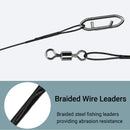 AMYSPORTS 30-50pcs/Pack High Strength Stainless Steel Fishing Leaders Rolling Swivel Black Nickel