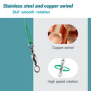 AMYSPORTS 60pcs/Pack Stainless Fishing Leaders Tackle Barrel Swivel Crosslock Snap Black Nickel