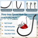 AMYSPORTS 50pcs/Pack Carbon Steel Offset Circle Hooks