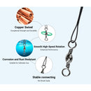 AMYSPORTS 30-50pcs/Pack Heavy Duty Stainless Wire Fishing Leaders Barrel Swivel Black Nickel