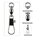 AMYSPORTS 25-50pcs/Pack Ball Bearing Lure Connector Fishing Swivels Interlock Snap (Black)