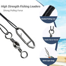 AMYSPORTS 30-50pcs/Pack Heavy Duty Stainless Wire Fishing Leaders Barrel Swivel Black Nickel