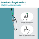 AMYSPORTS 60pcs/Pack Stainless Fishing Leaders Tackle Barrel Swivel Crosslock Snap Black Nickel