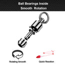 AMYSPORTS 25pcs/Pack Ball Bearing High Strength Fishing Snap Swivels (Black)