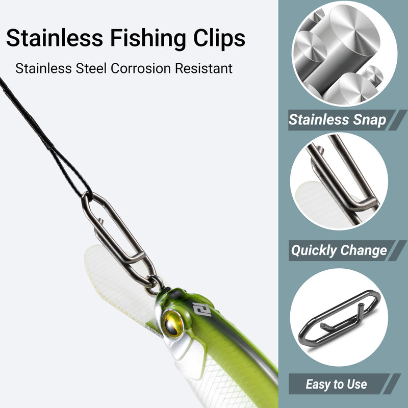 AMYSPORTS 30-50pcs/Pack High Strength Stainless Steel Fishing Leaders Rolling Swivel Black Nickel