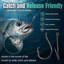 AMYSPORTS 50pcs/Pack Carbon Steel Offset Circle Hooks