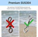 AMYSPORTS 25-100pcs/Pack Heavy Duty Barrel Swivels Saltwater SUS304