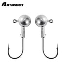 AMYSPORTS 5-25pcs/pack Bass Round Ball Jig Heads Hook