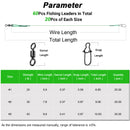 AMYSPORTS 60pcs/Pack Stainless Fishing Leaders Tackle Rolling Swivel Duo Lock Snap Black Nickel