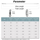 AMYSPORTS 30-50pcs/Pack High Strength Stainless Steel Fishing Leaders Rolling Swivel Black Nickel