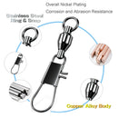 AMYSPORTS 25-50pcs/Pack Ball Bearing Lure Connector Fishing Swivels Interlock Snap (Black)