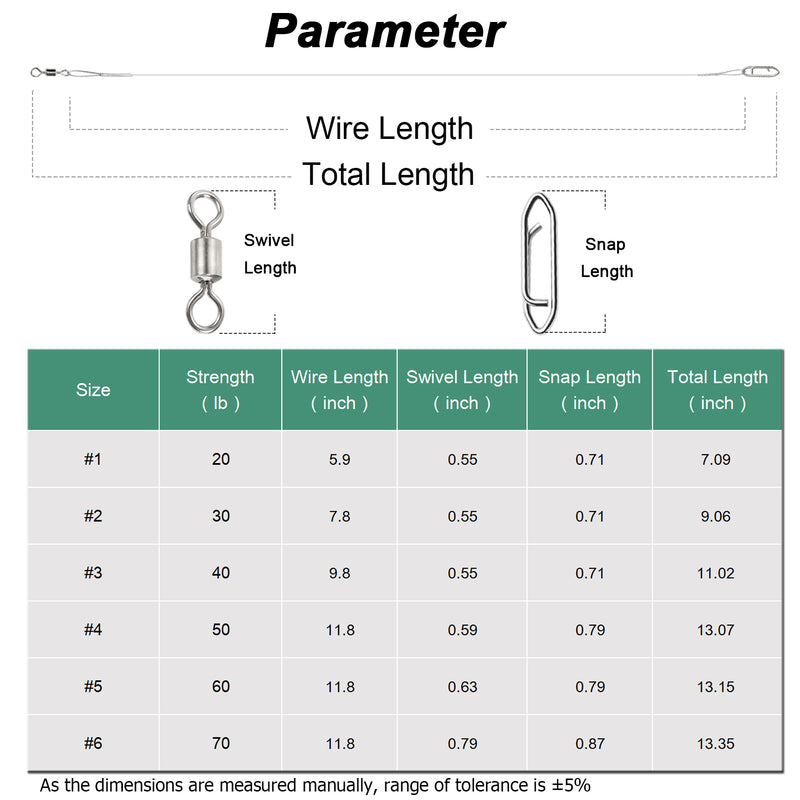 AMYSPORTS 30-50pcs/Pack High Strength Stainless Steel Fishing Leaders Rolling Swivel White Nickel