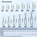 AMYSPORTS 25-50pcs/Pack High Strength Swivels Fishing Snap Clips SUS304