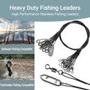 AMYSPORTS 30-50pcs/Pack High Strength Stainless Steel Fishing Leaders Rolling Swivel Black Nickel