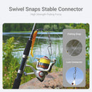 AMYSPORTS 25-50pcs/Pack Stainless Steel Fishing Rolling Swivels Coastlock Snaps (Black)