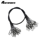 AMYSPORTS 30-50pcs/Pack Heavy Duty Stainless Wire Fishing Leaders Barrel Swivel Black Nickel