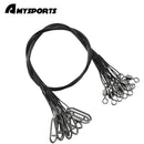 AMYSPORTS 30-50pcs/Pack High Strength Stainless Steel Fishing Leaders Rolling Swivel Black Nickel