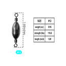 AMYSPORTS 10-20pcs/pack Saltwater Fishing Sinker with Swivel Rolling