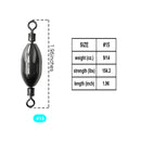 AMYSPORTS 10-20pcs/pack Saltwater Fishing Sinker with Swivel Rolling