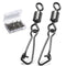 AMYSPORTS 100pcs/Pack Fishing Rolling Swivels with Strength Snap