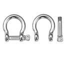 AMYSPORTS 2-8pcs Bow-shaped D shackle stainless steel fittings