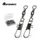 AMYSPORTS 50pcs/Pack Fishing Ball Bearing Swivels with Interlock Snap (Black)