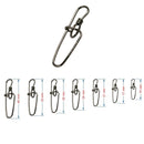 AMYSPORTS 50-100pcs/Pack Fishing Swivel Snaps Insurance Lock (Black)
